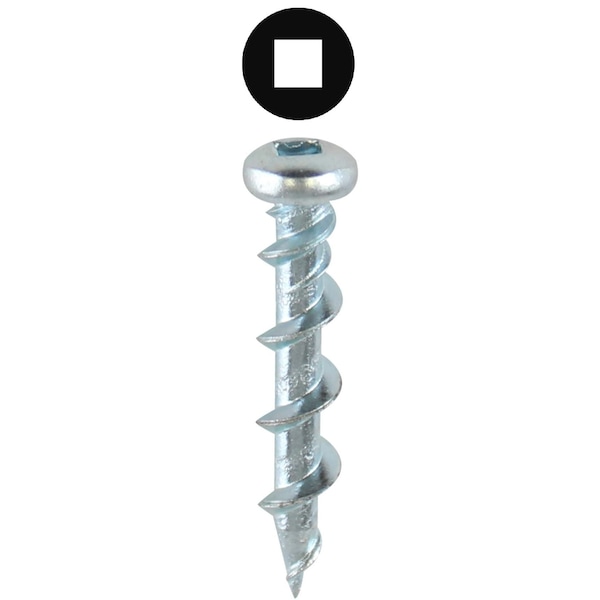 Screw Anchor, 1-1/4" L, Carbon Steel